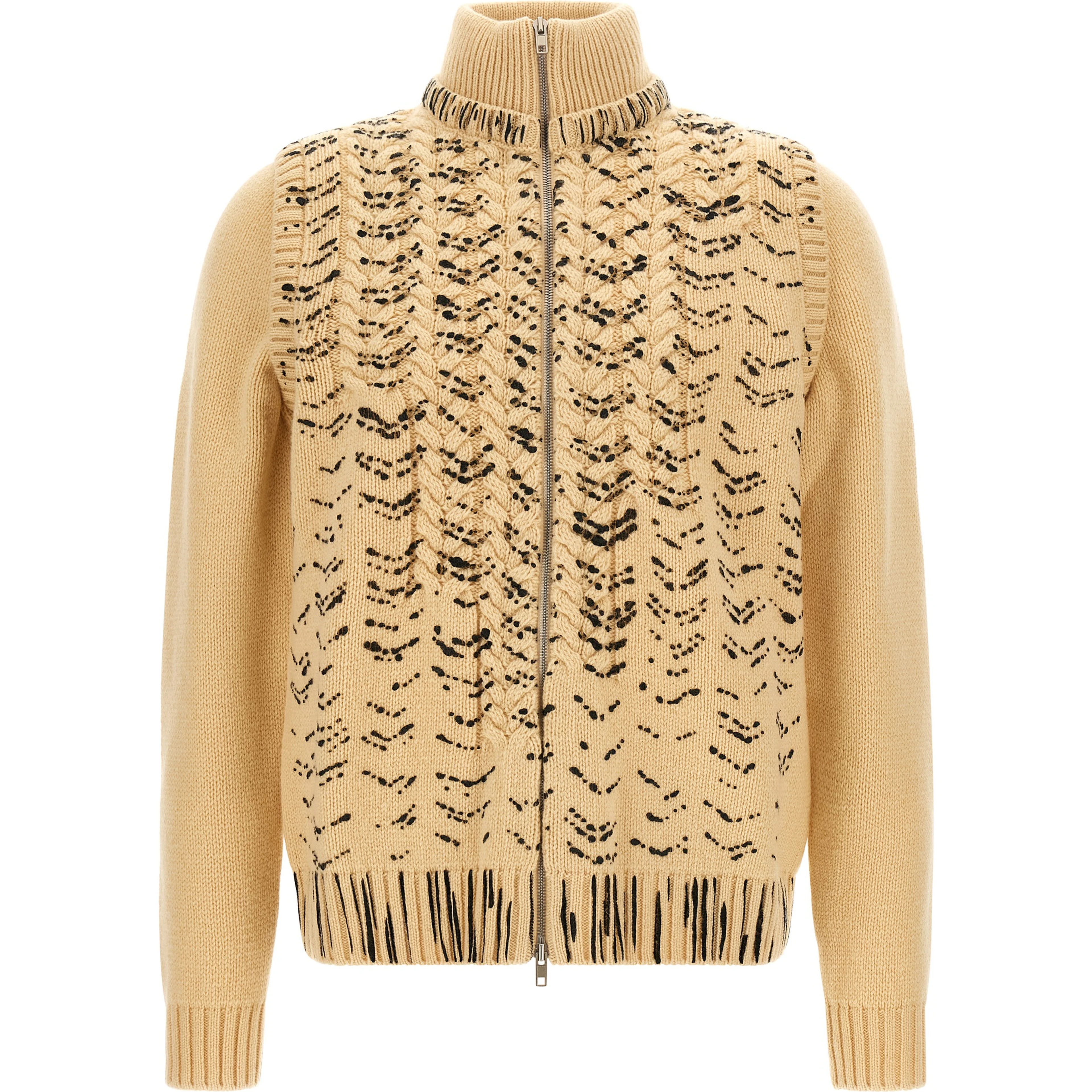 Beige Virgin Wool Cardigan