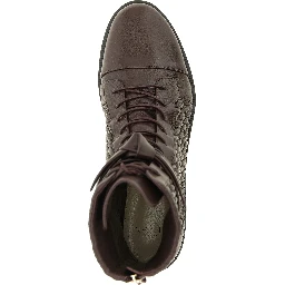Purple Calfskin Lace-Up Boots