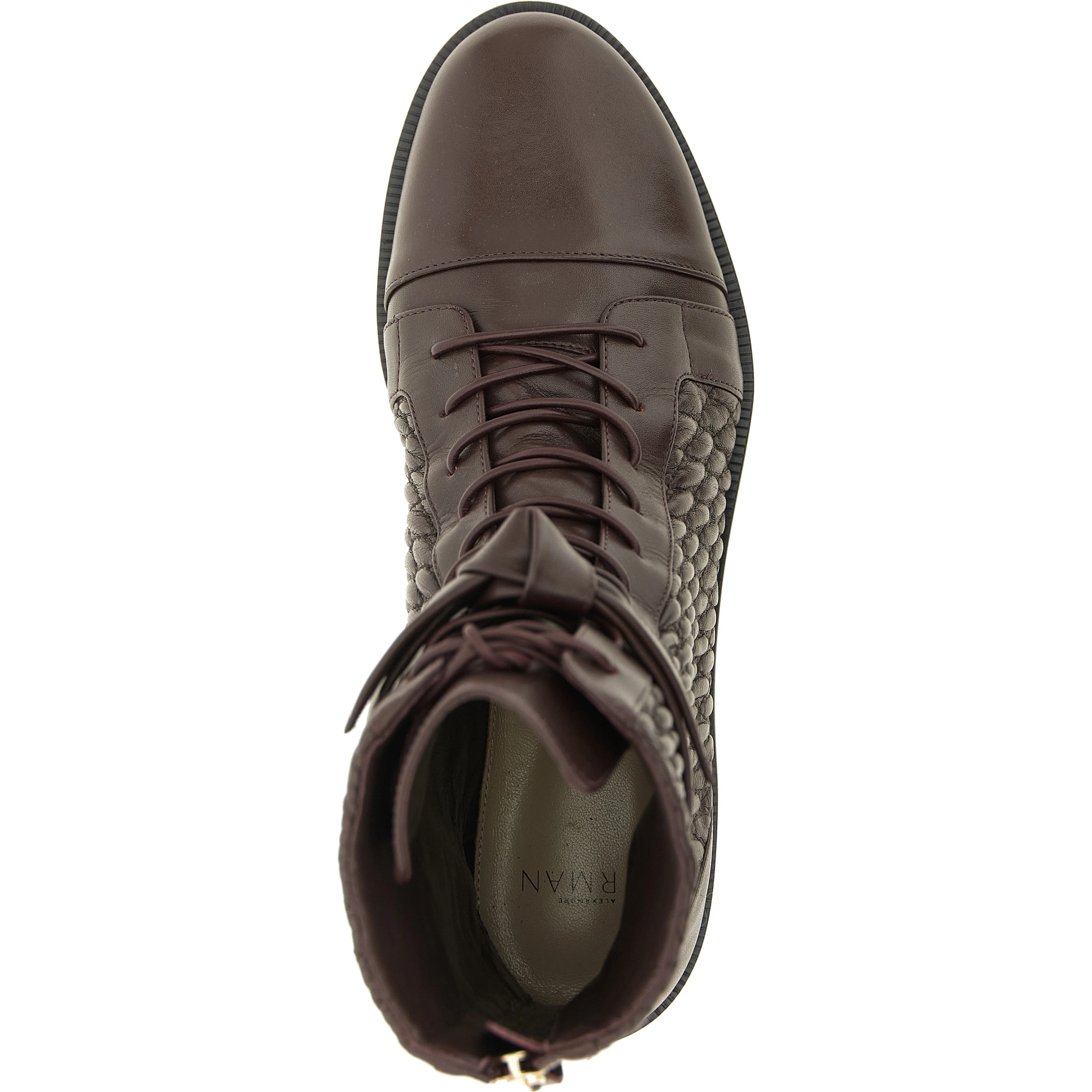 Purple Calfskin Lace-Up Boots