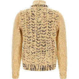 Beige Virgin Wool Cardigan