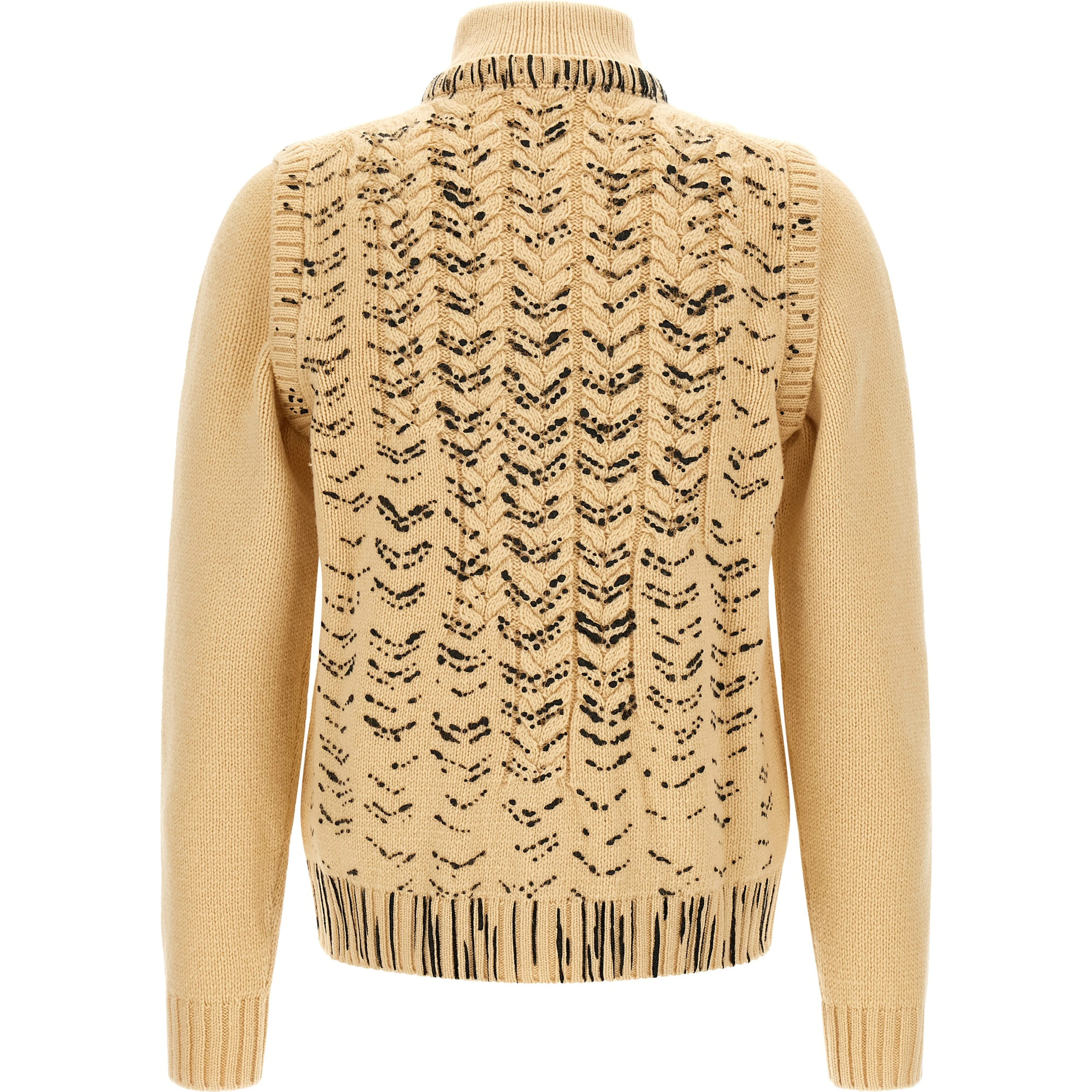 Beige Virgin Wool Cardigan