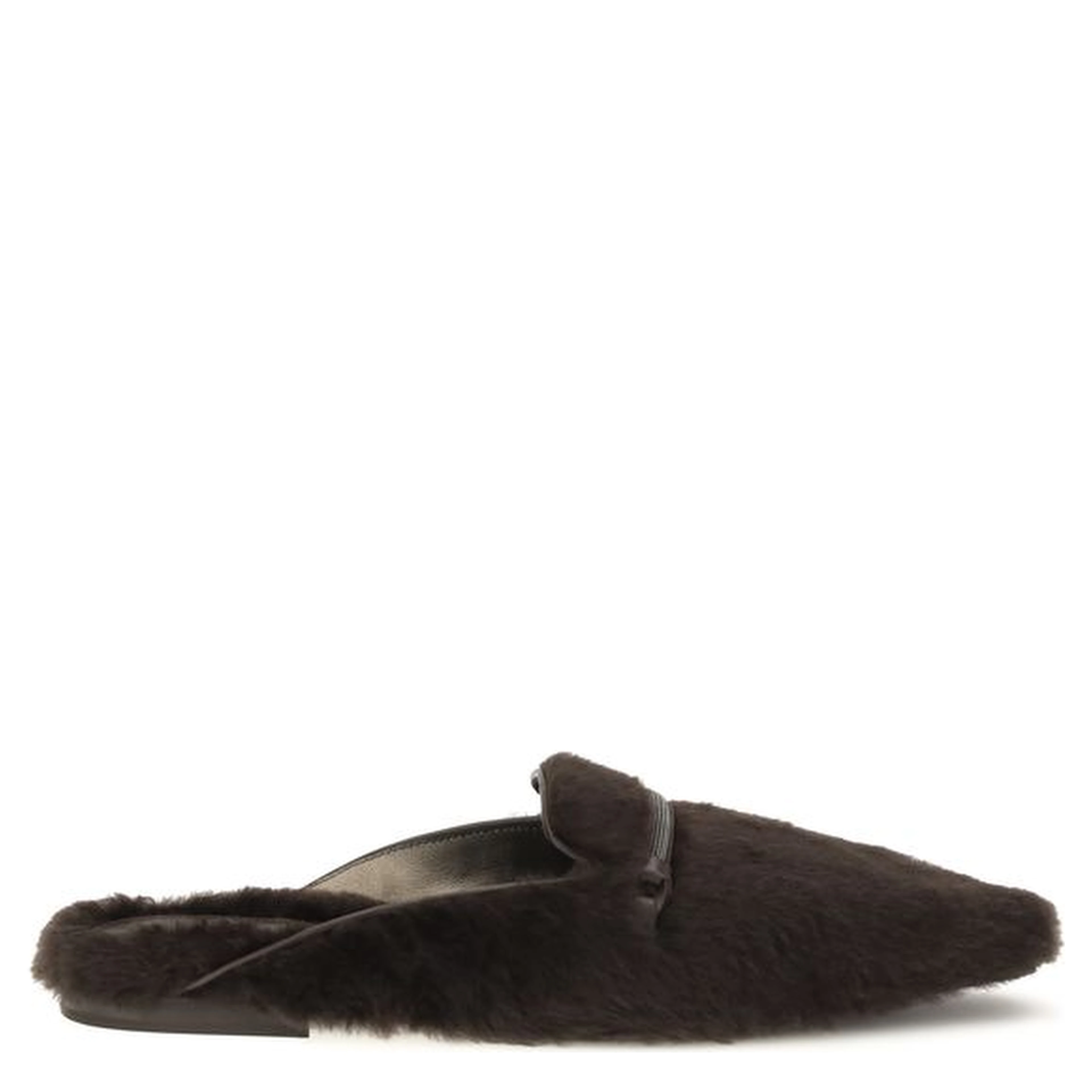 Brown Fur Ballet Flats