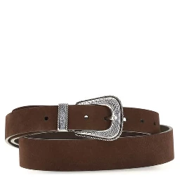 Brown Suede Leather Regular Belt