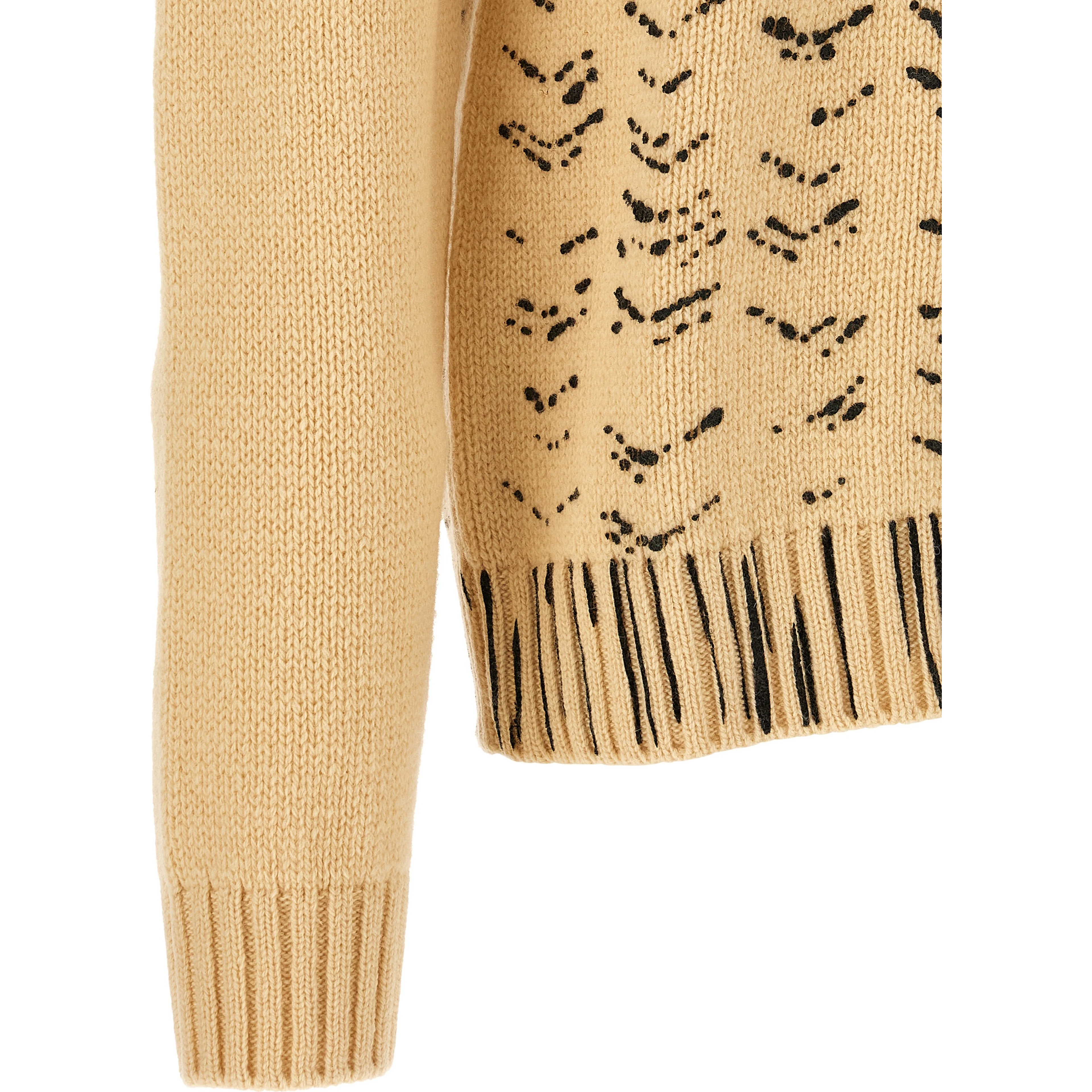 Beige Virgin Wool Cardigan