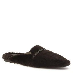Brown Fur Ballet Flats