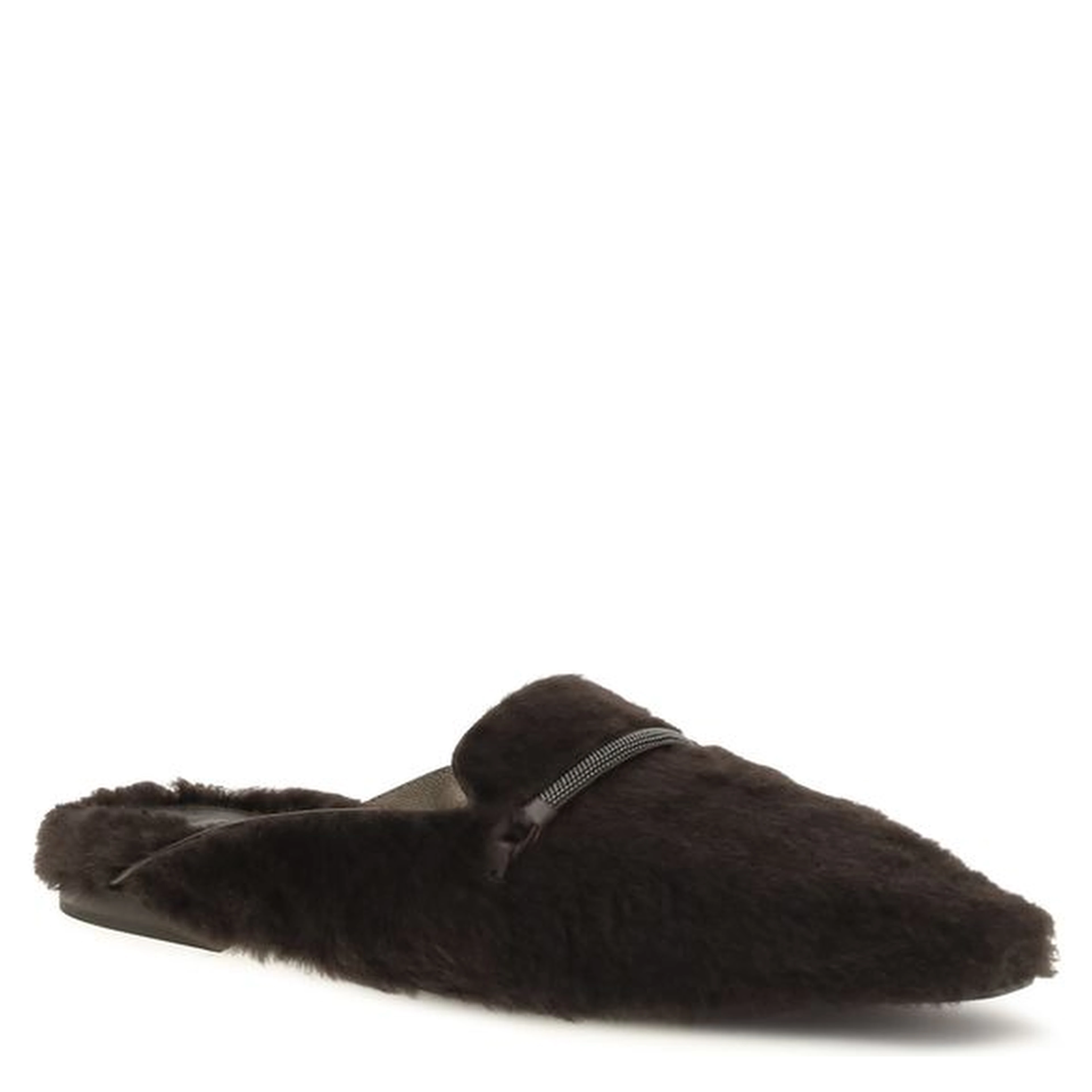 Brown Fur Ballet Flats