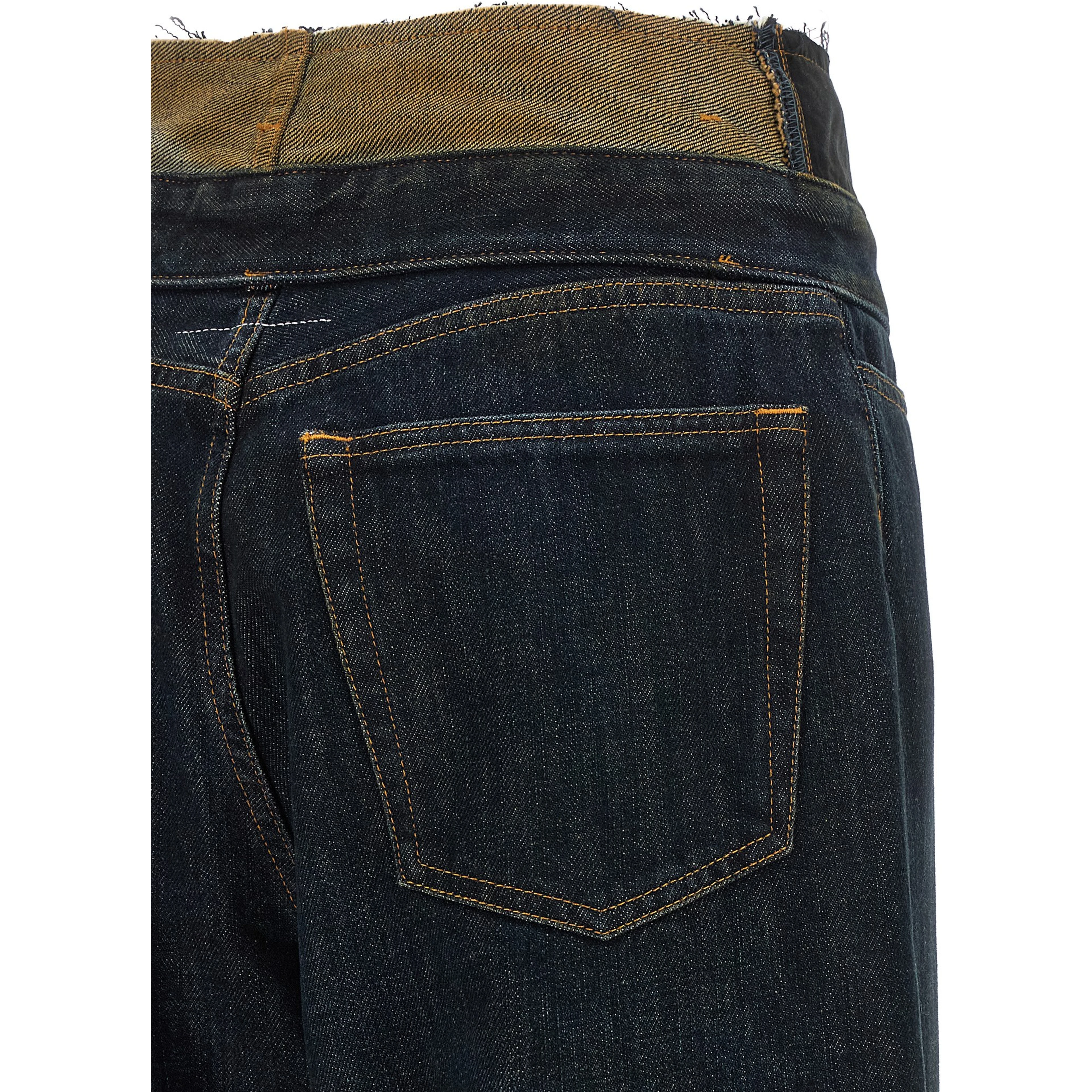 Blue Cotton High-Waisted Jean