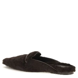 Brown Fur Ballet Flats