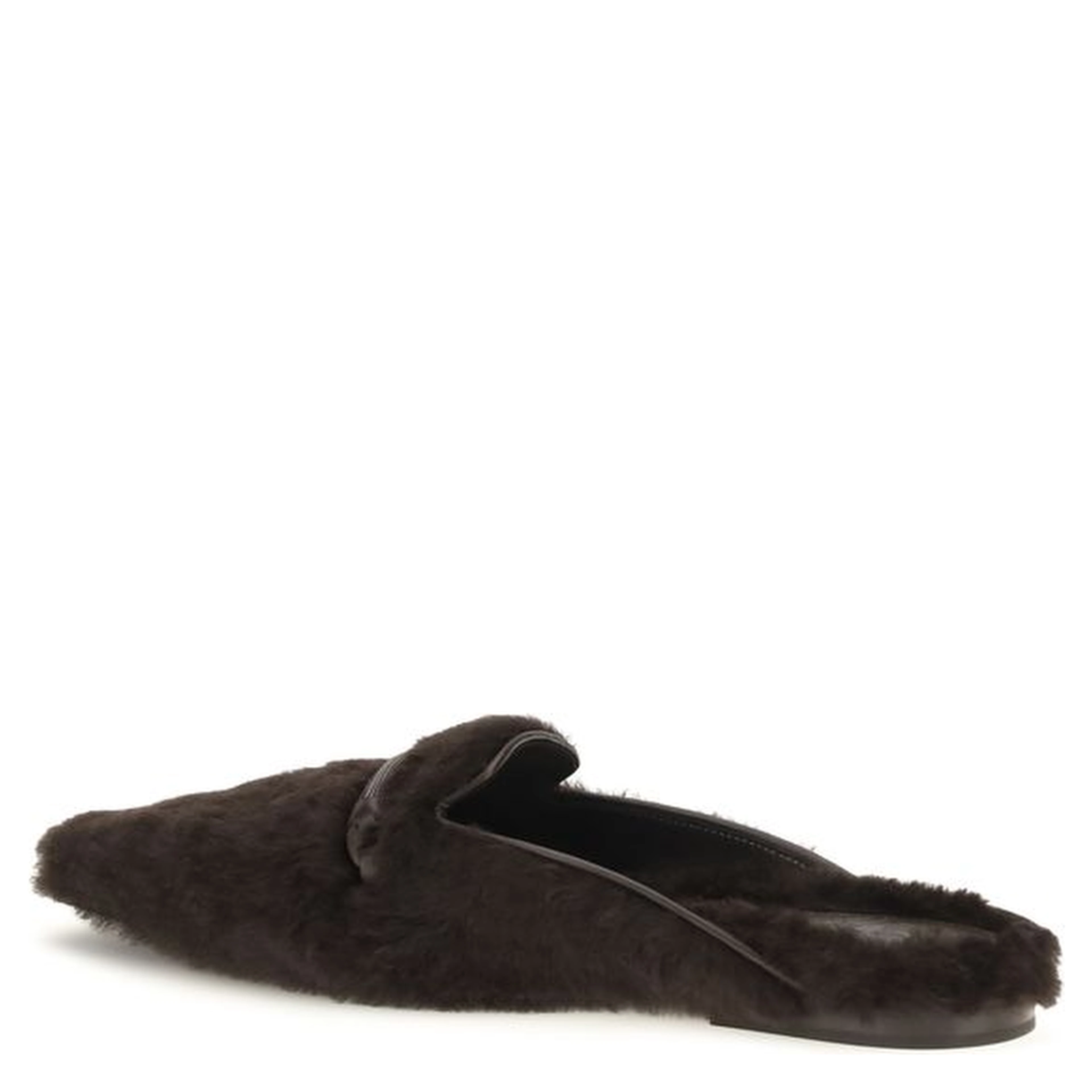 Brown Fur Ballet Flats