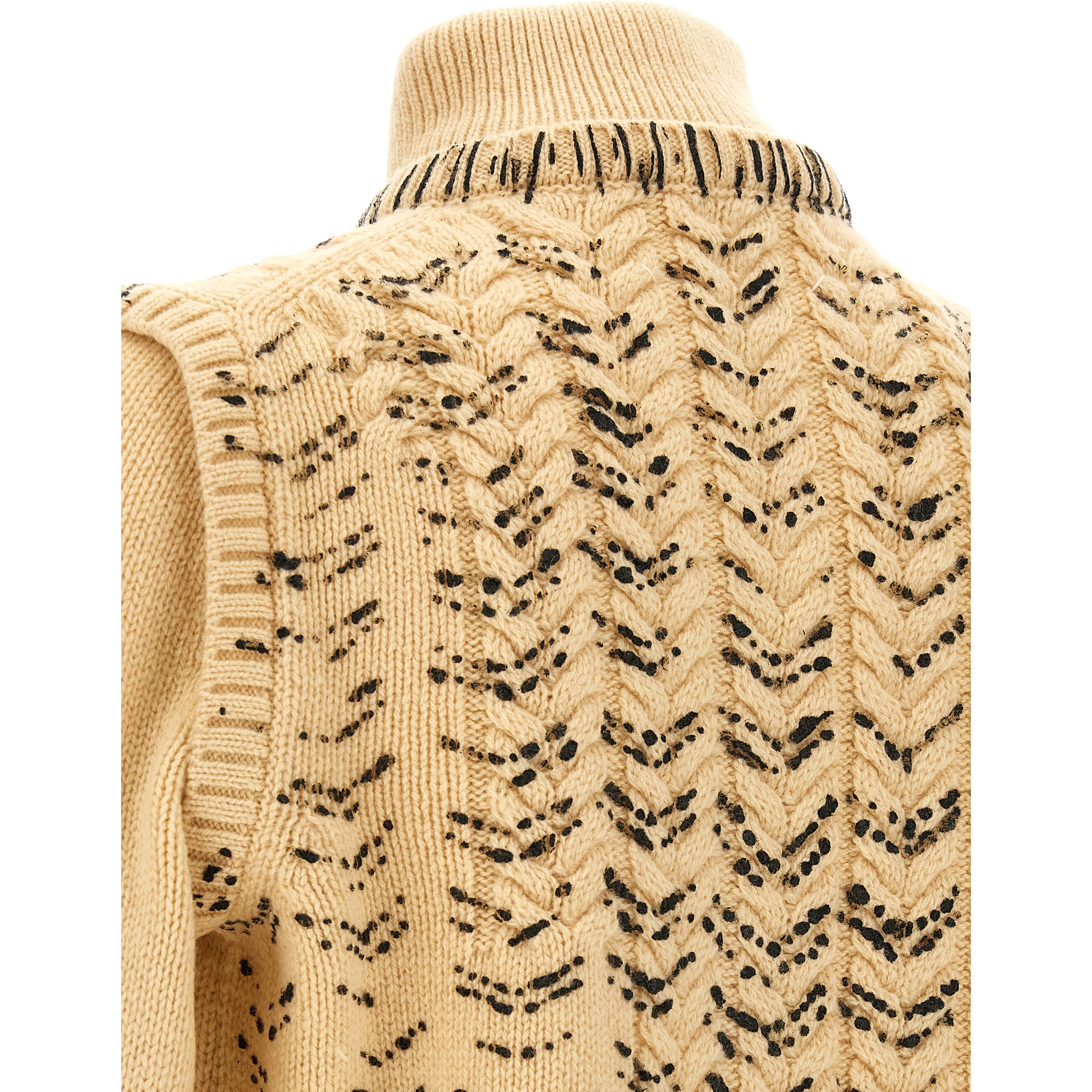 Beige Virgin Wool Cardigan