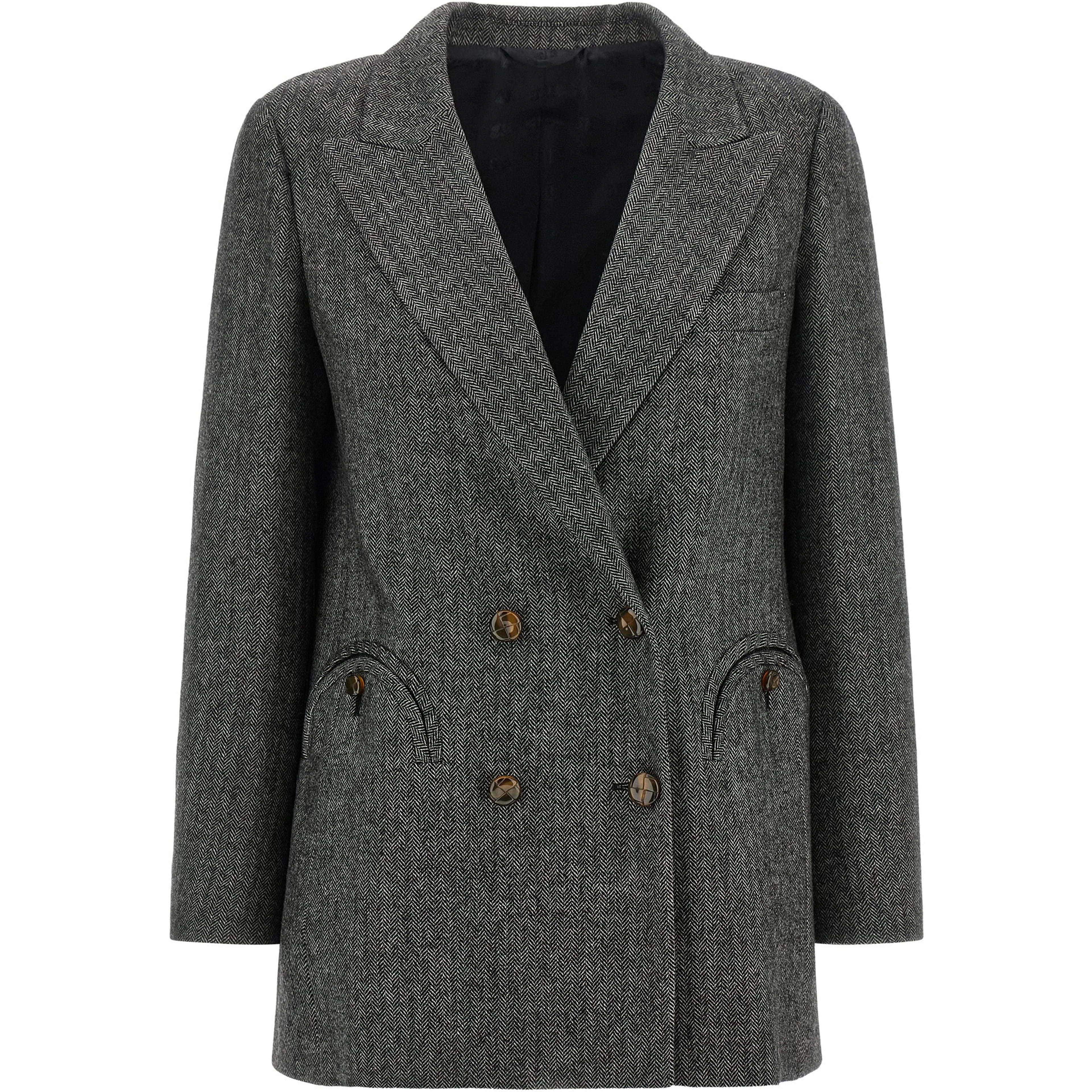 Gray Virgin Wool Blazer