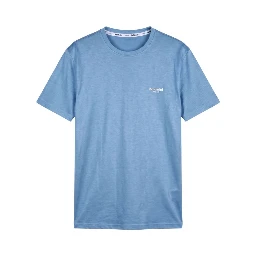 Light Blue Cotton Men T-Shirt