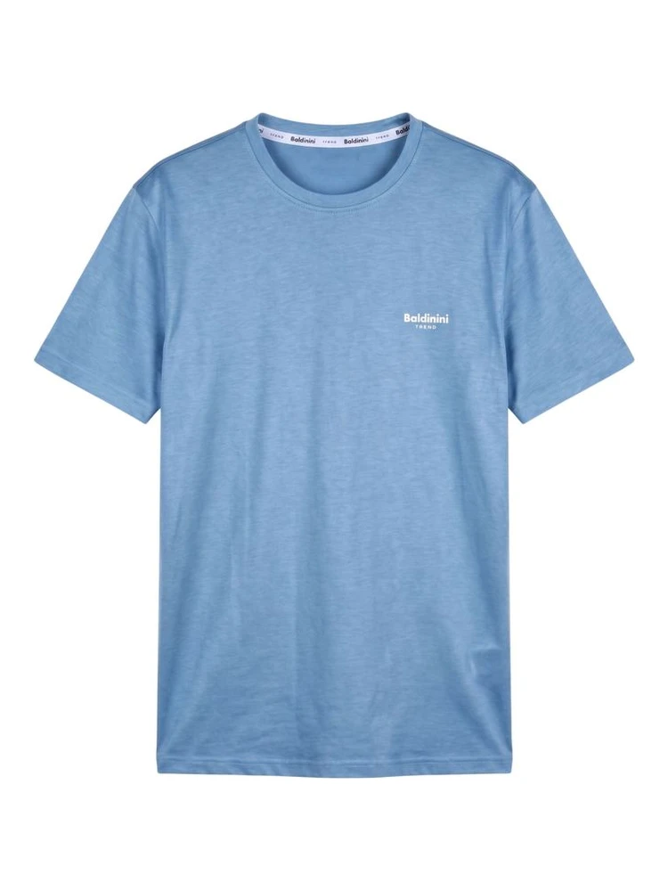 Light Blue Cotton Men T-Shirt
