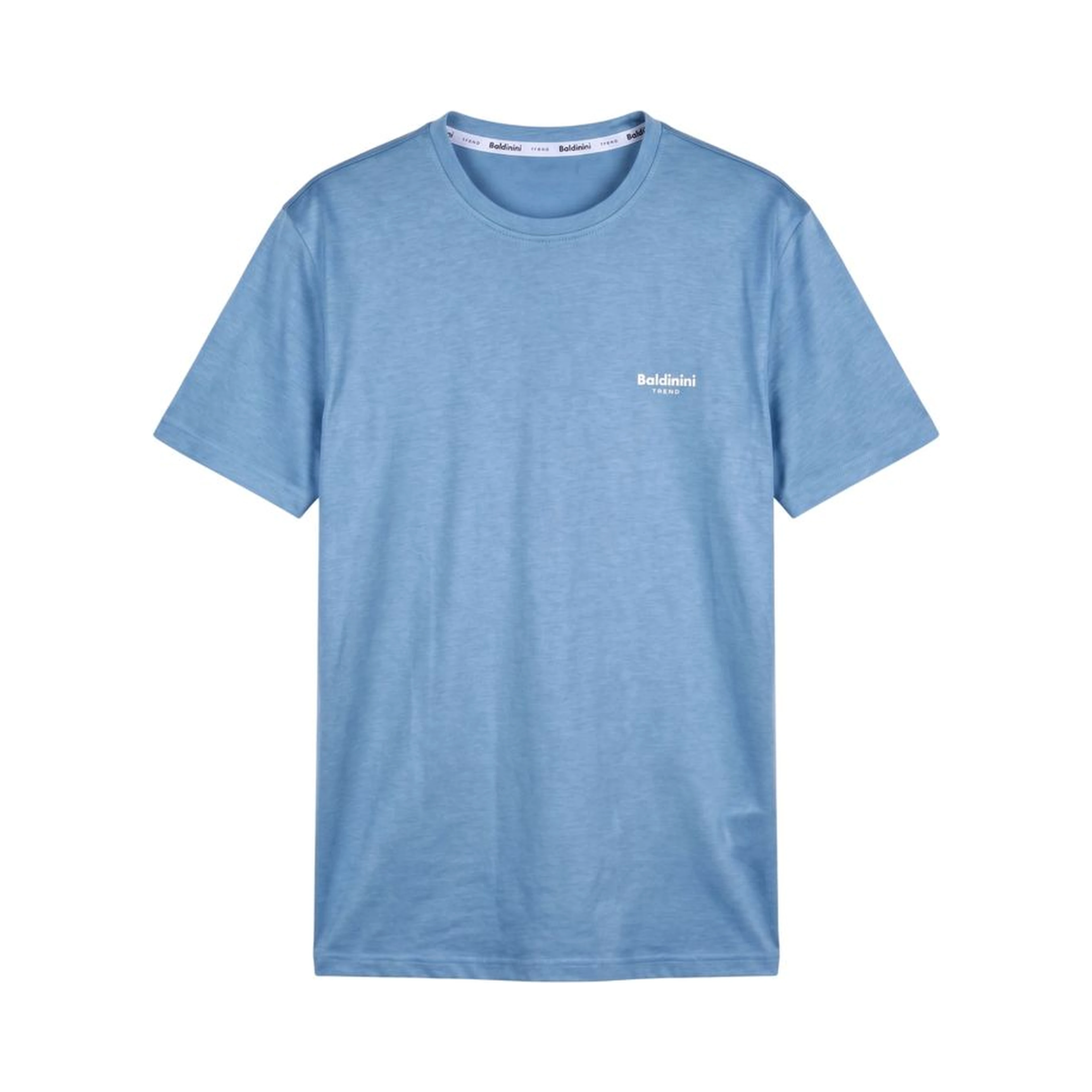 Light Blue Cotton Men T-Shirt