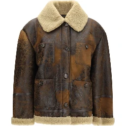 Brown Lamb Ovis Aries Leather Jacket