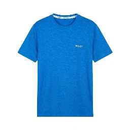 Light Blue Cotton Men T-shirt