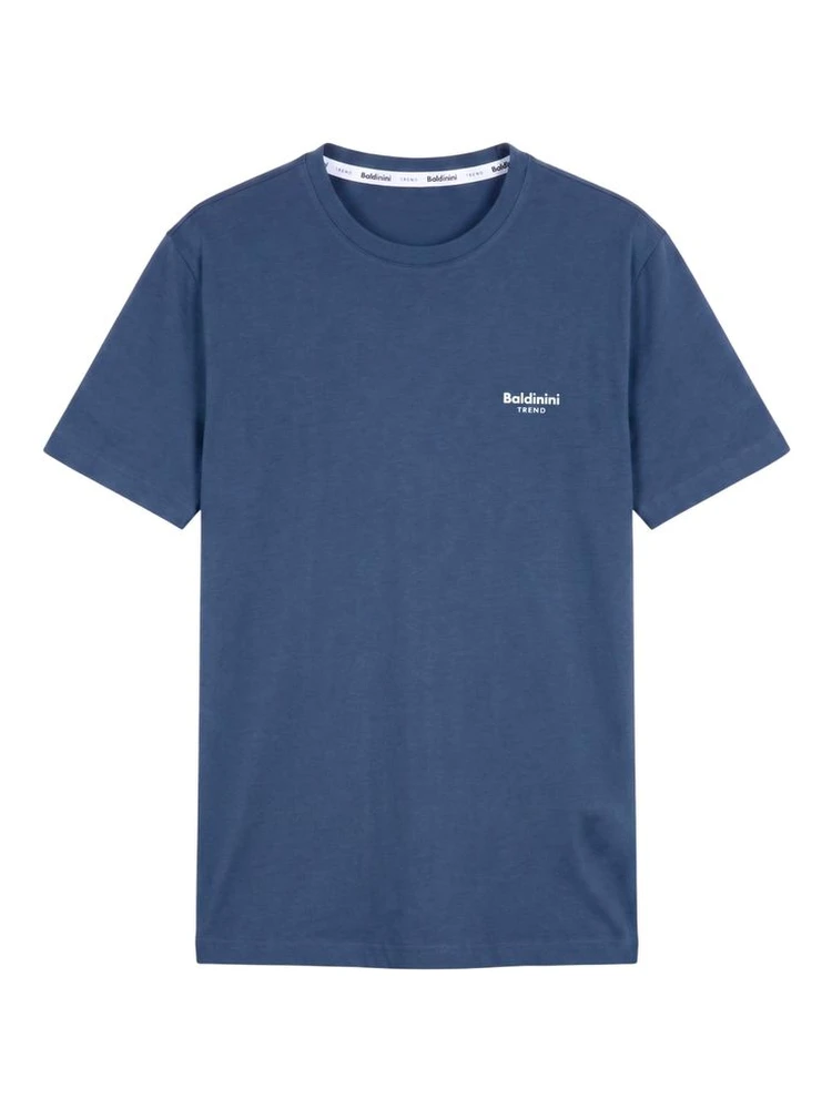 Blue Cotton Men T-shirt