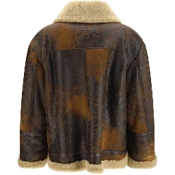 Brown Lamb Ovis Aries Leather Jacket