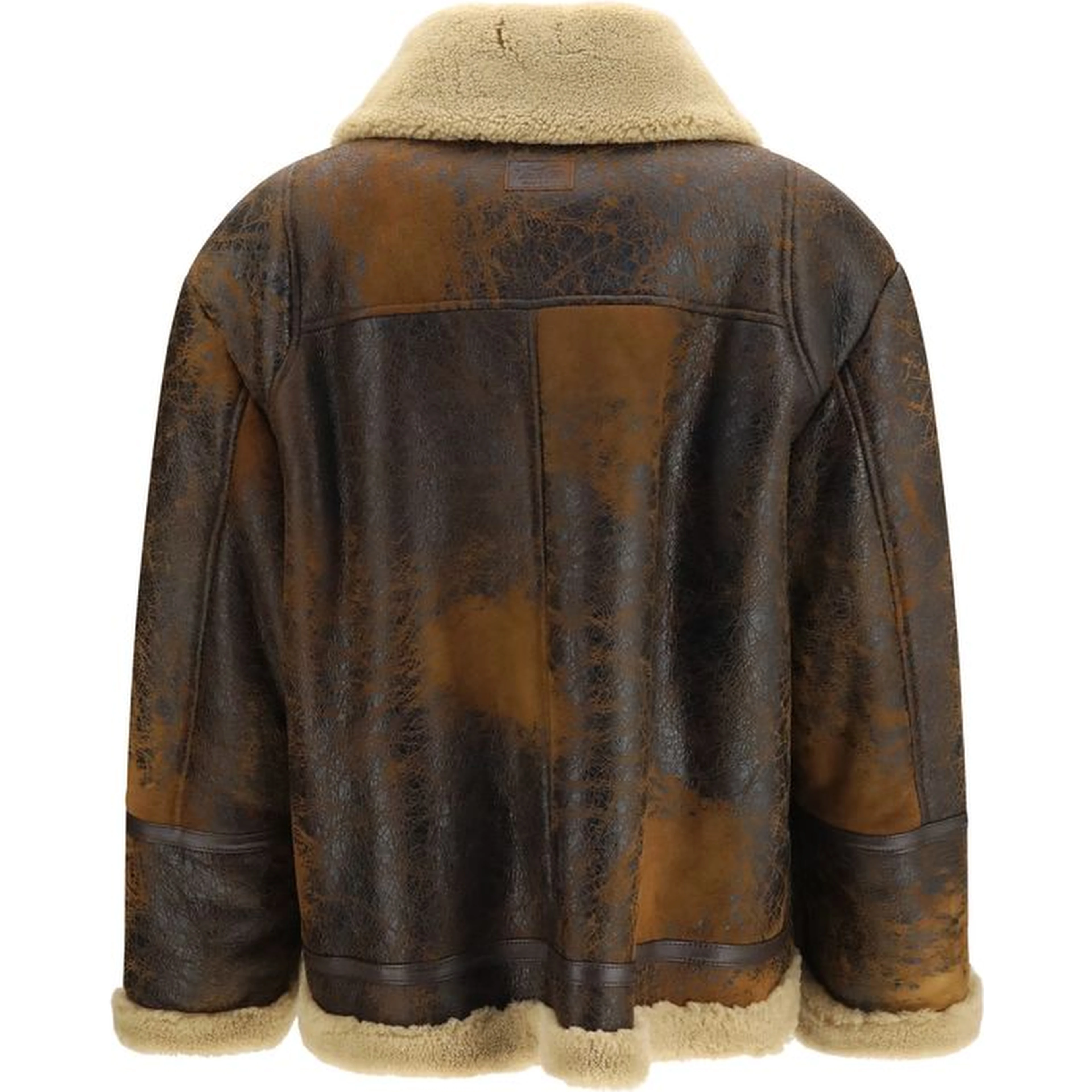 Brown Lamb Ovis Aries Leather Jacket