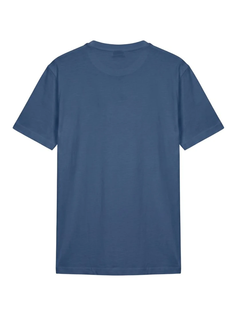 Blue Cotton Men T-shirt