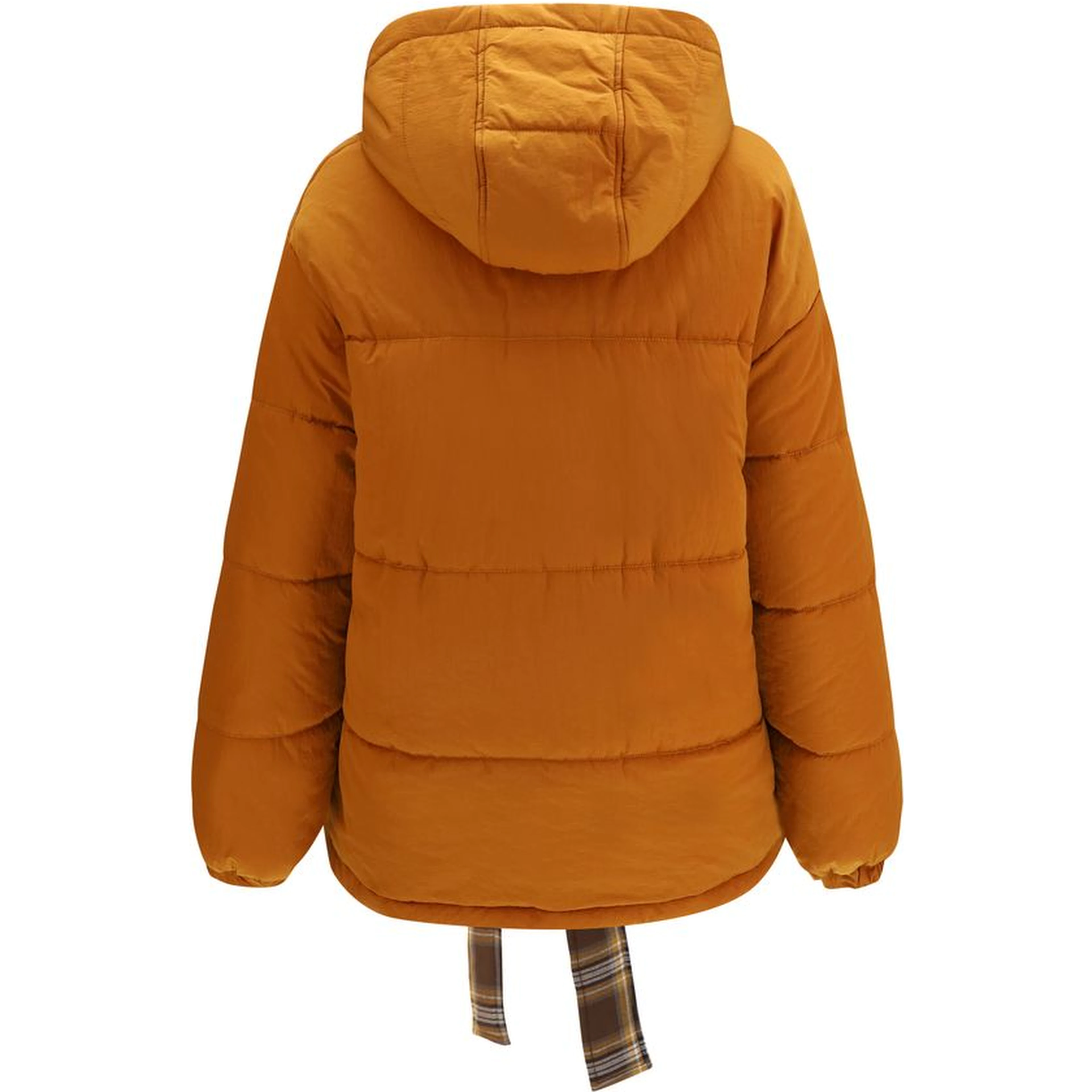 Orange Polyamide Full-Length Jacket