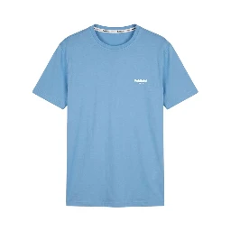 Light Blue Cotton Men T-Shirt