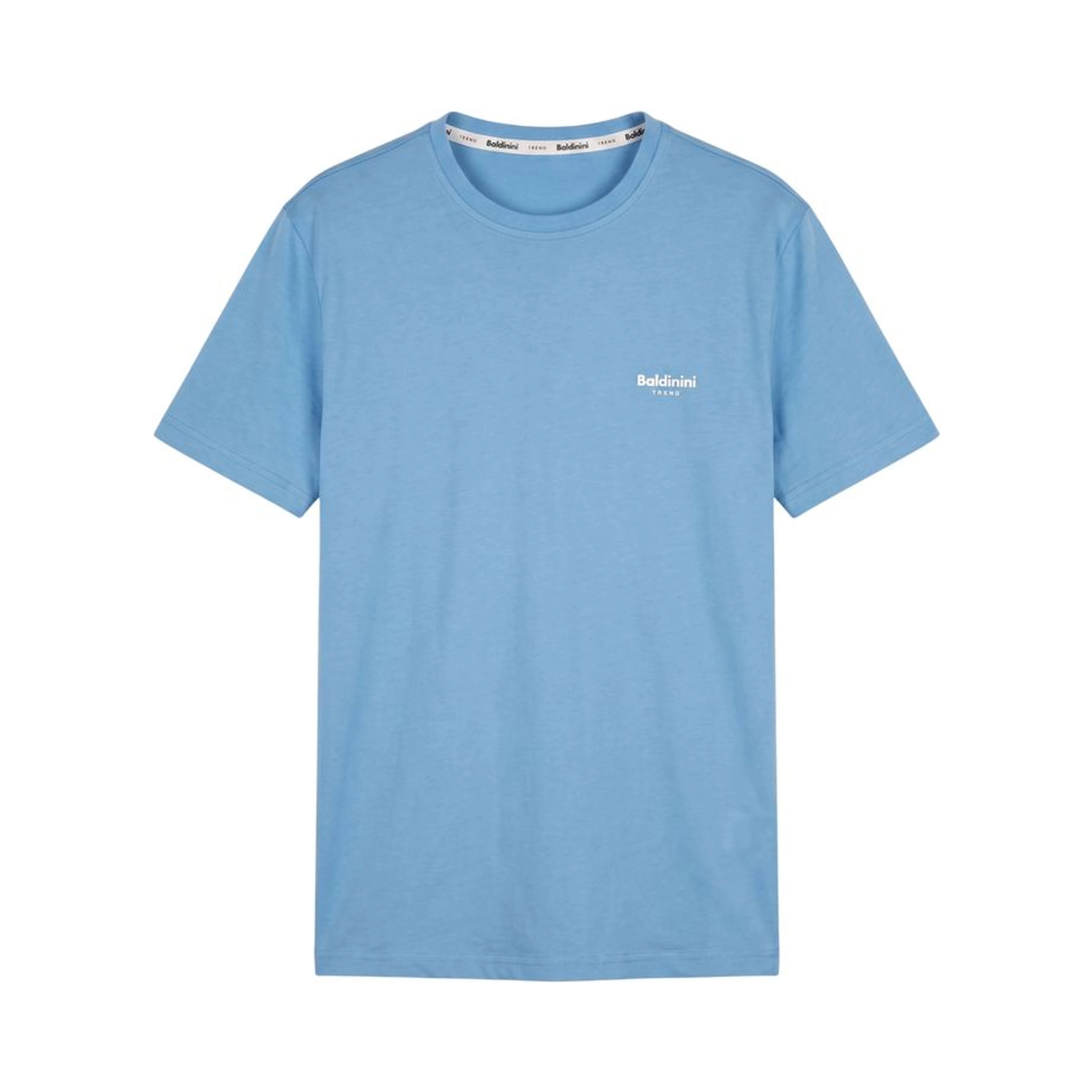 Light Blue Cotton Men T-Shirt
