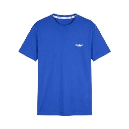 Blue Cotton Men T-shirt