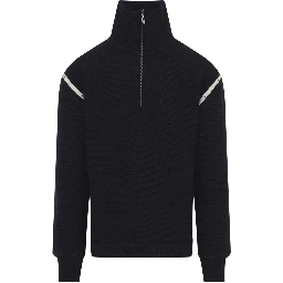 ELBOW PATCH QUARTER ZIP SWEATER