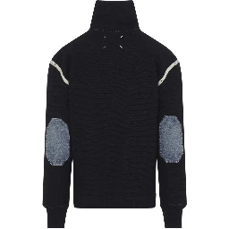 ELBOW PATCH QUARTER ZIP SWEATER