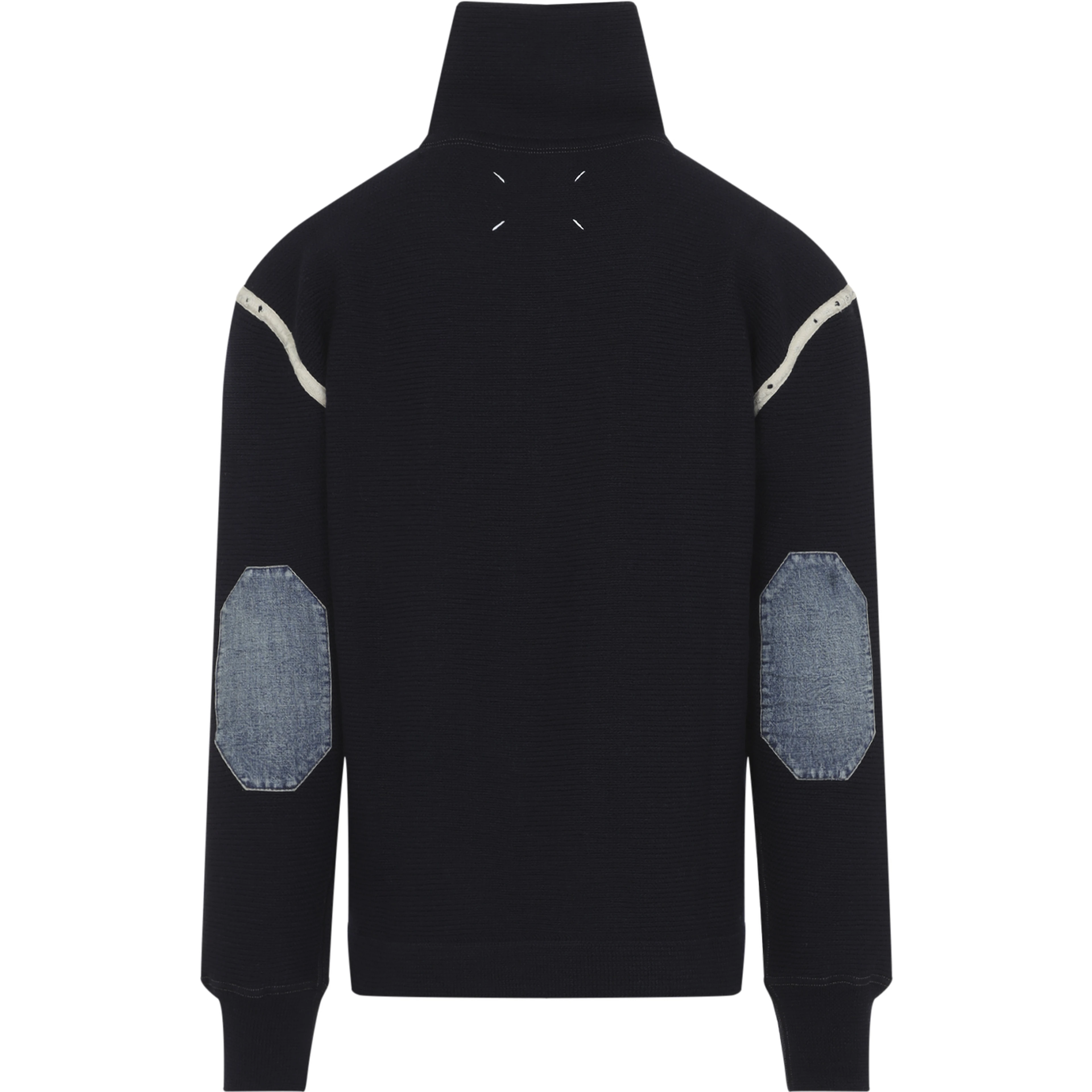 ELBOW PATCH QUARTER ZIP SWEATER