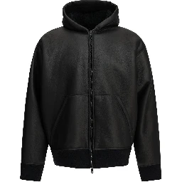 Hooded shearling jacket