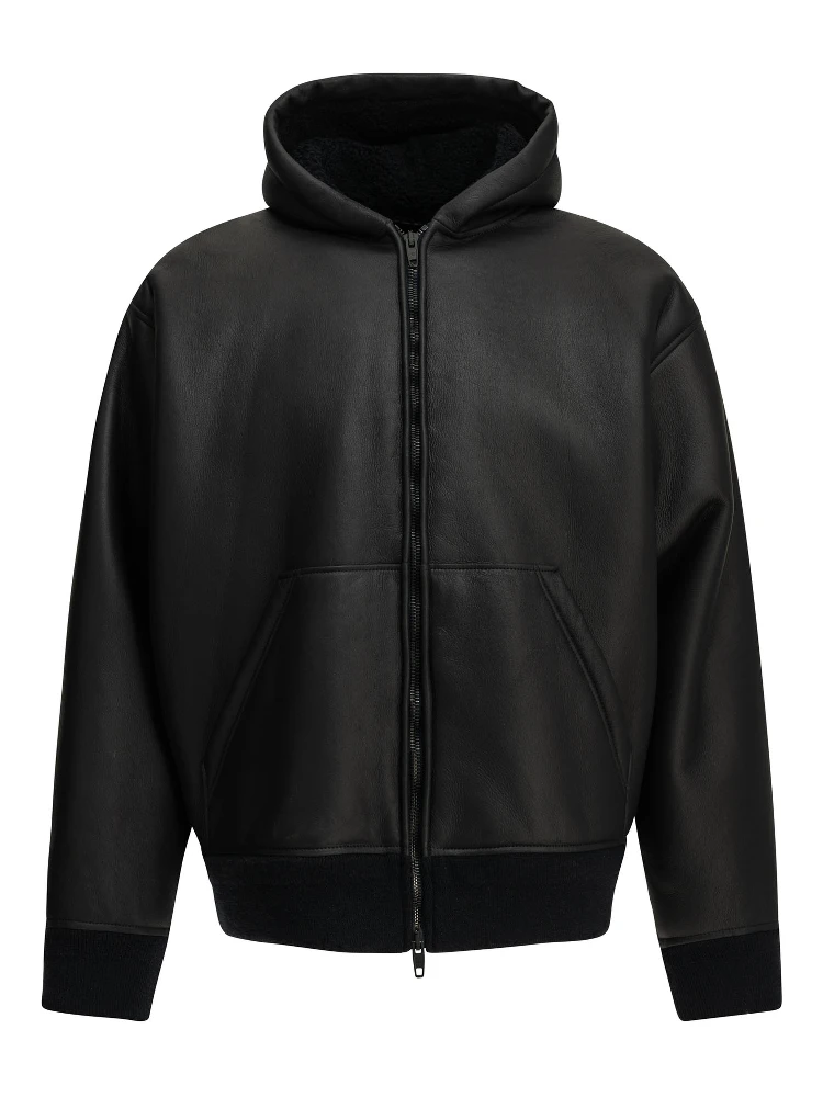 Hooded shearling jacket