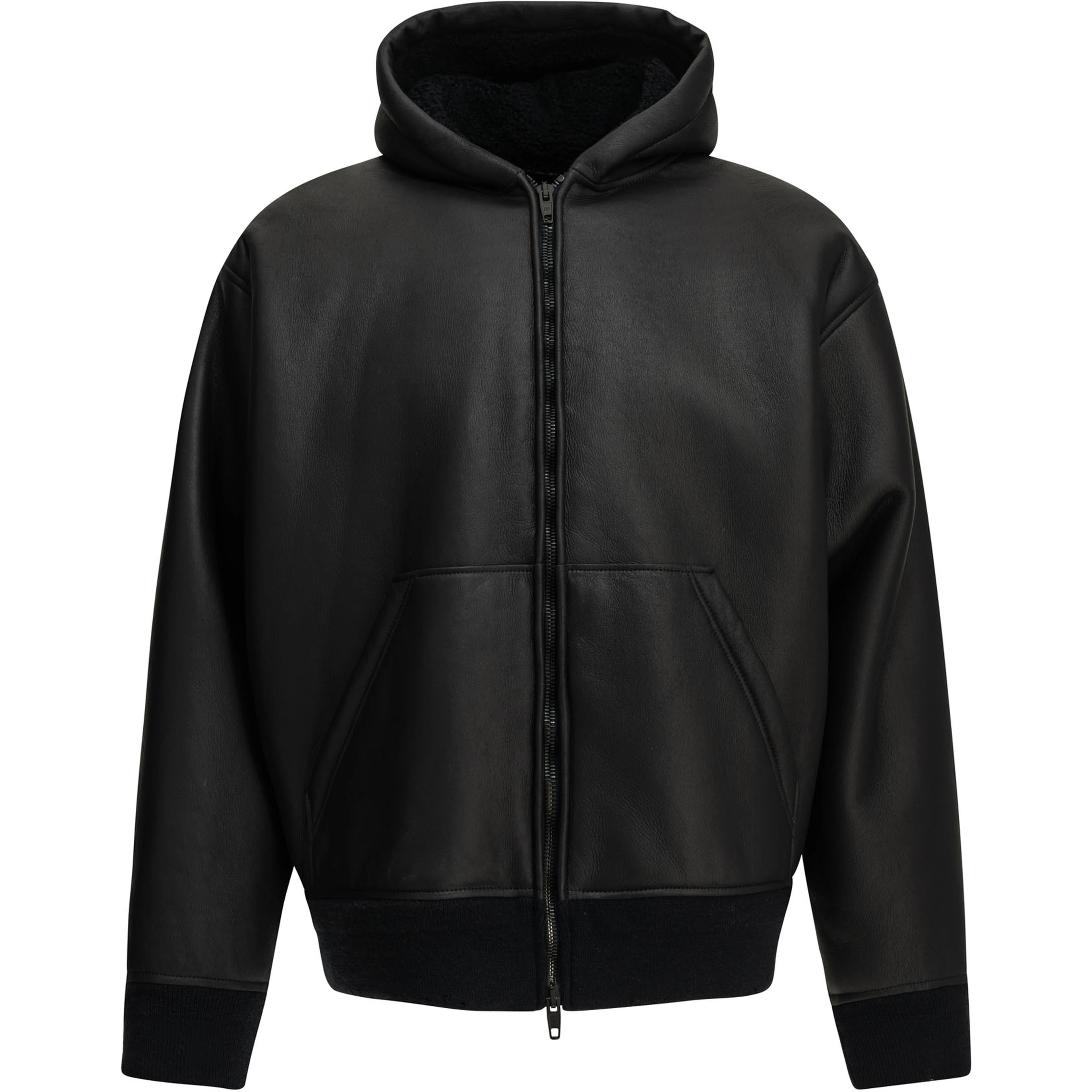 Hooded shearling jacket