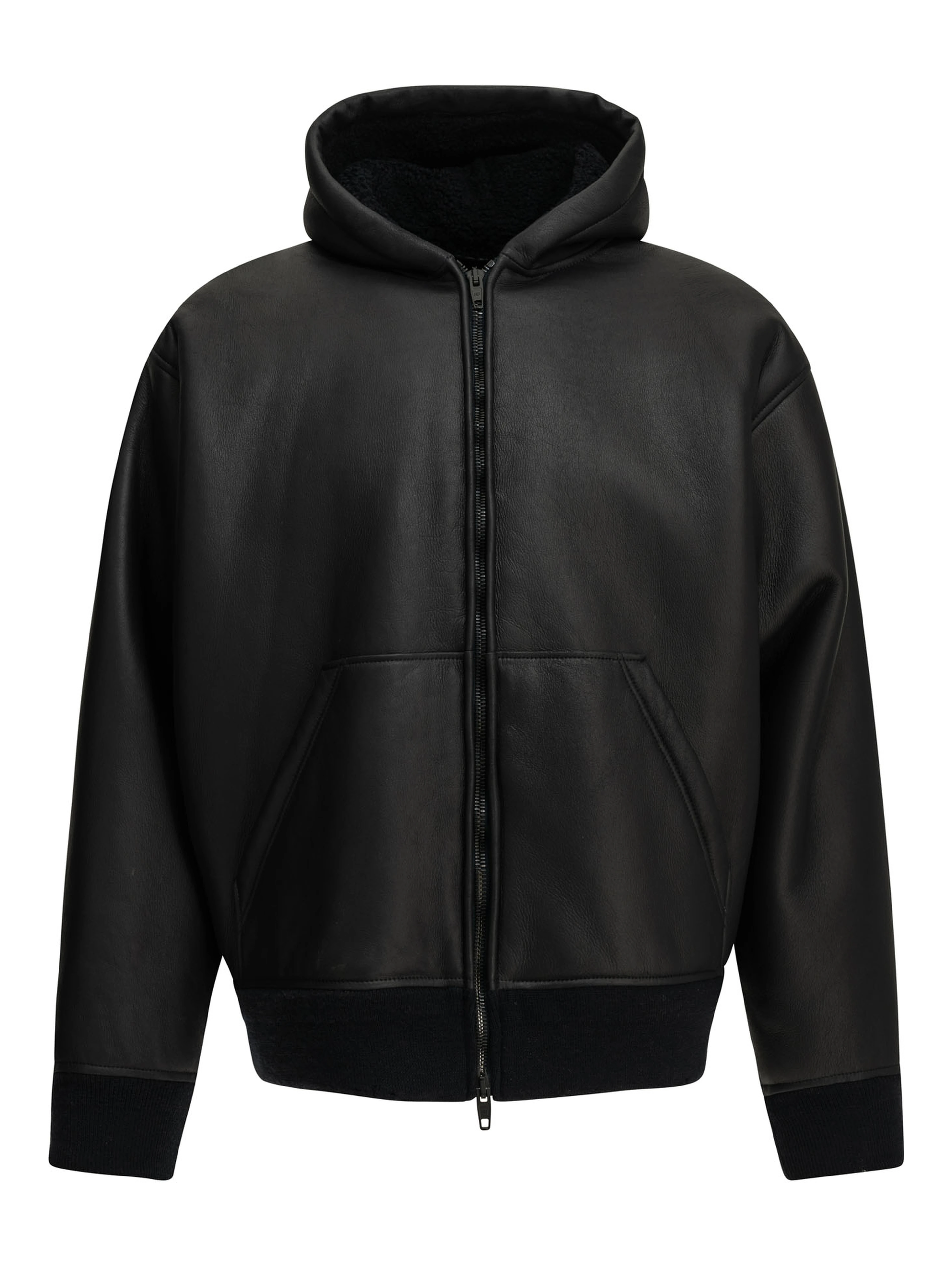Hooded shearling jacket