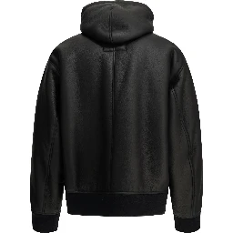 Hooded shearling jacket