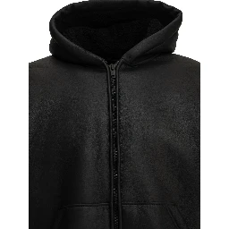Hooded shearling jacket