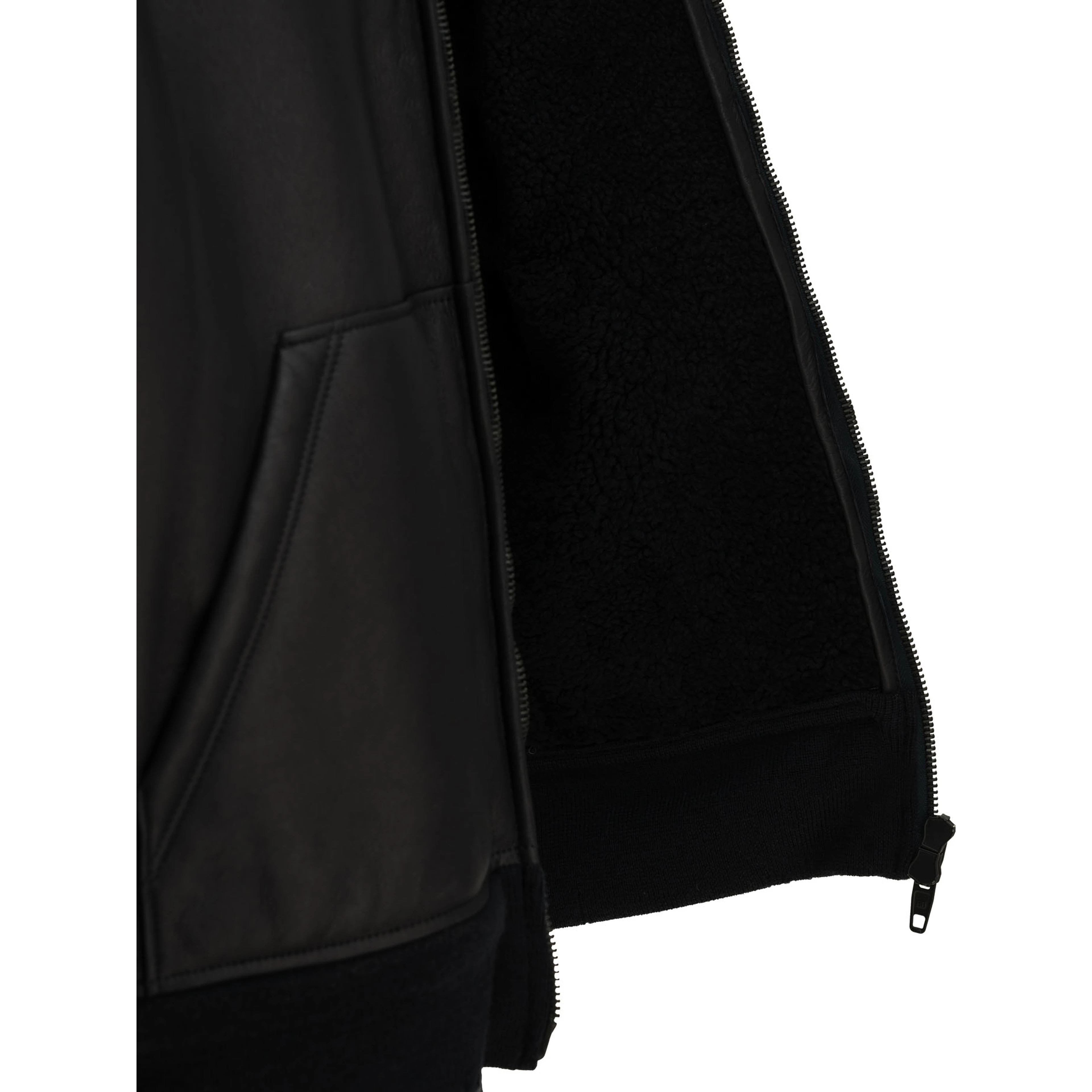 Hooded shearling jacket