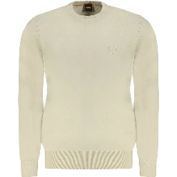 Beige Cotton Men's Sweater
