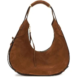 Brown Suede Leather Shoulder Bag