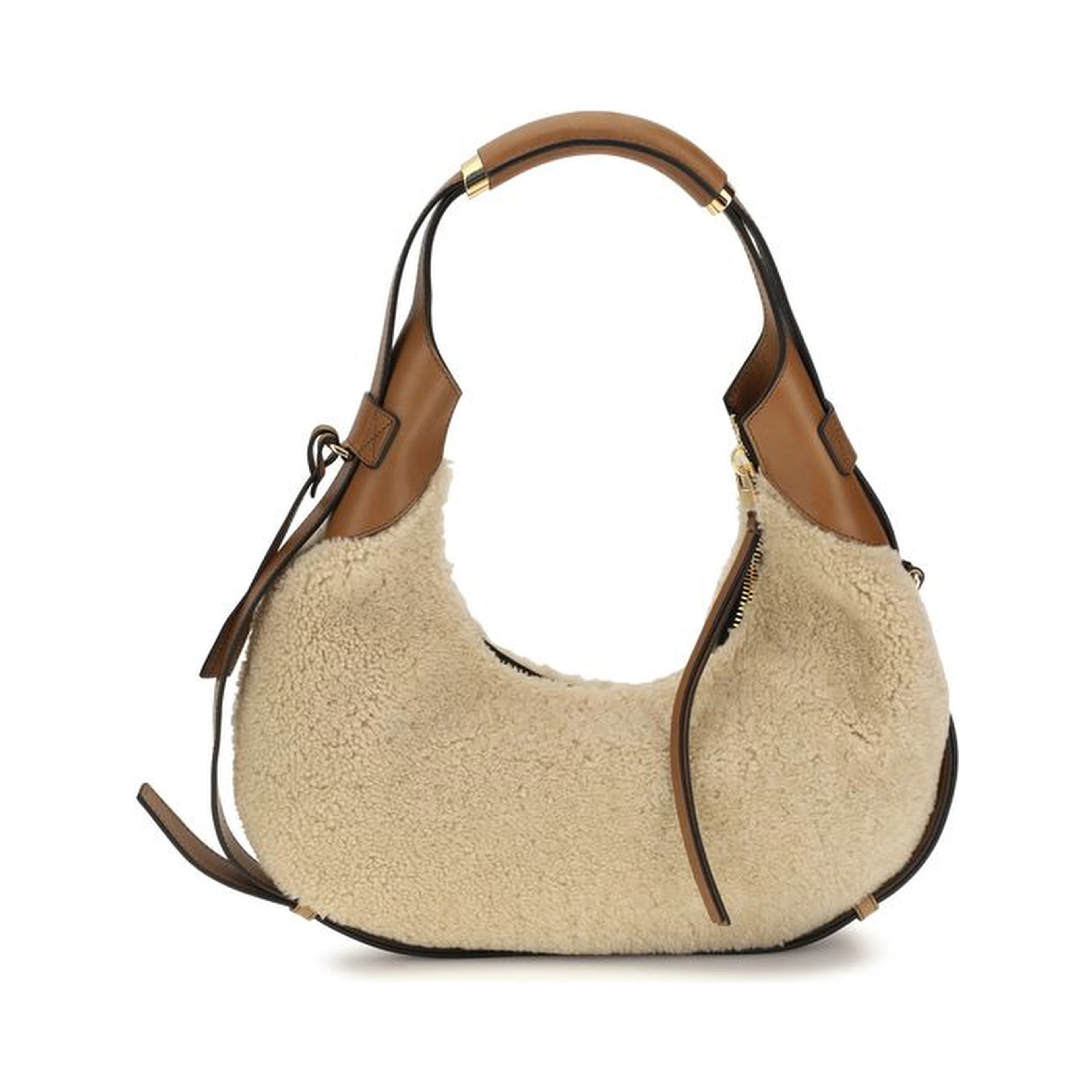 Beige Lambskin Shoulder Bag