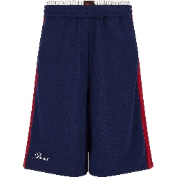 Blue Polyester Bermuda Shorts