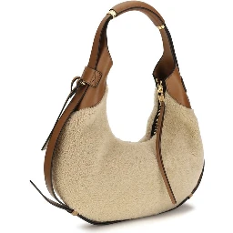 Beige Lambskin Shoulder Bag