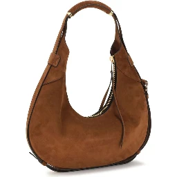 Brown Suede Leather Shoulder Bag