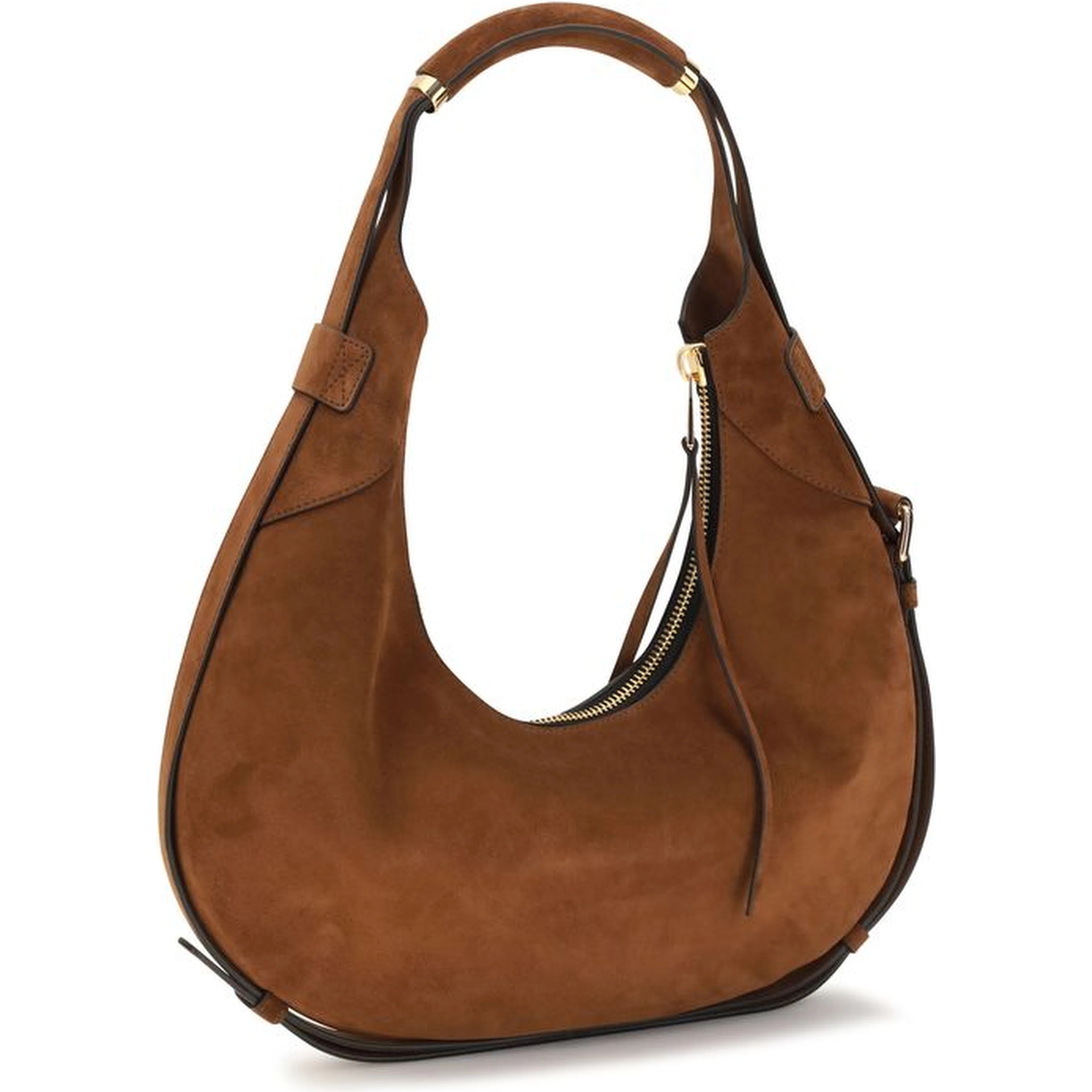 Brown Suede Leather Shoulder Bag