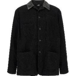 Black Wool Full-Length Jacket