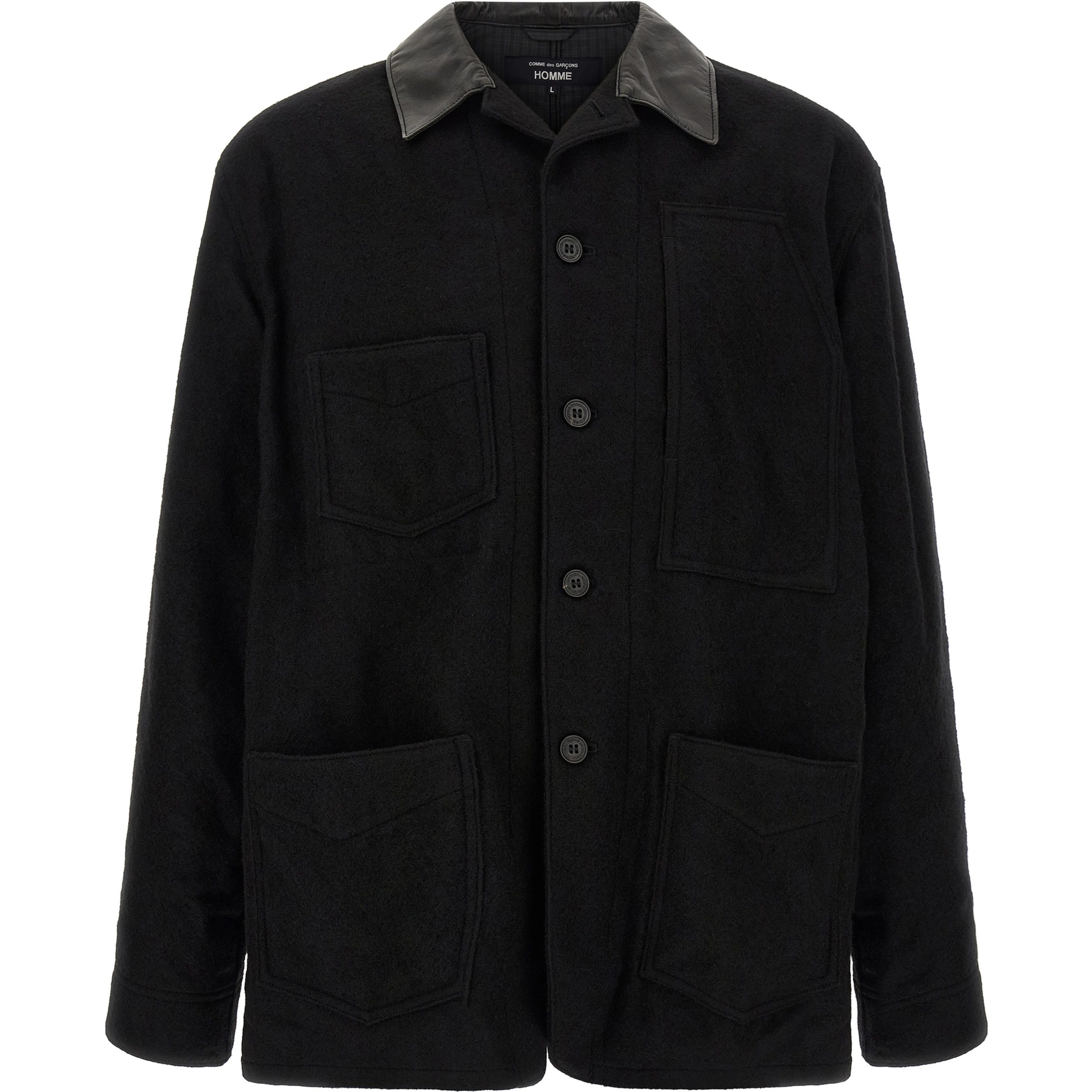 Black Wool Full-Length Jacket