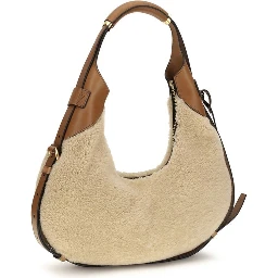 Beige Lambskin Shoulder Bag