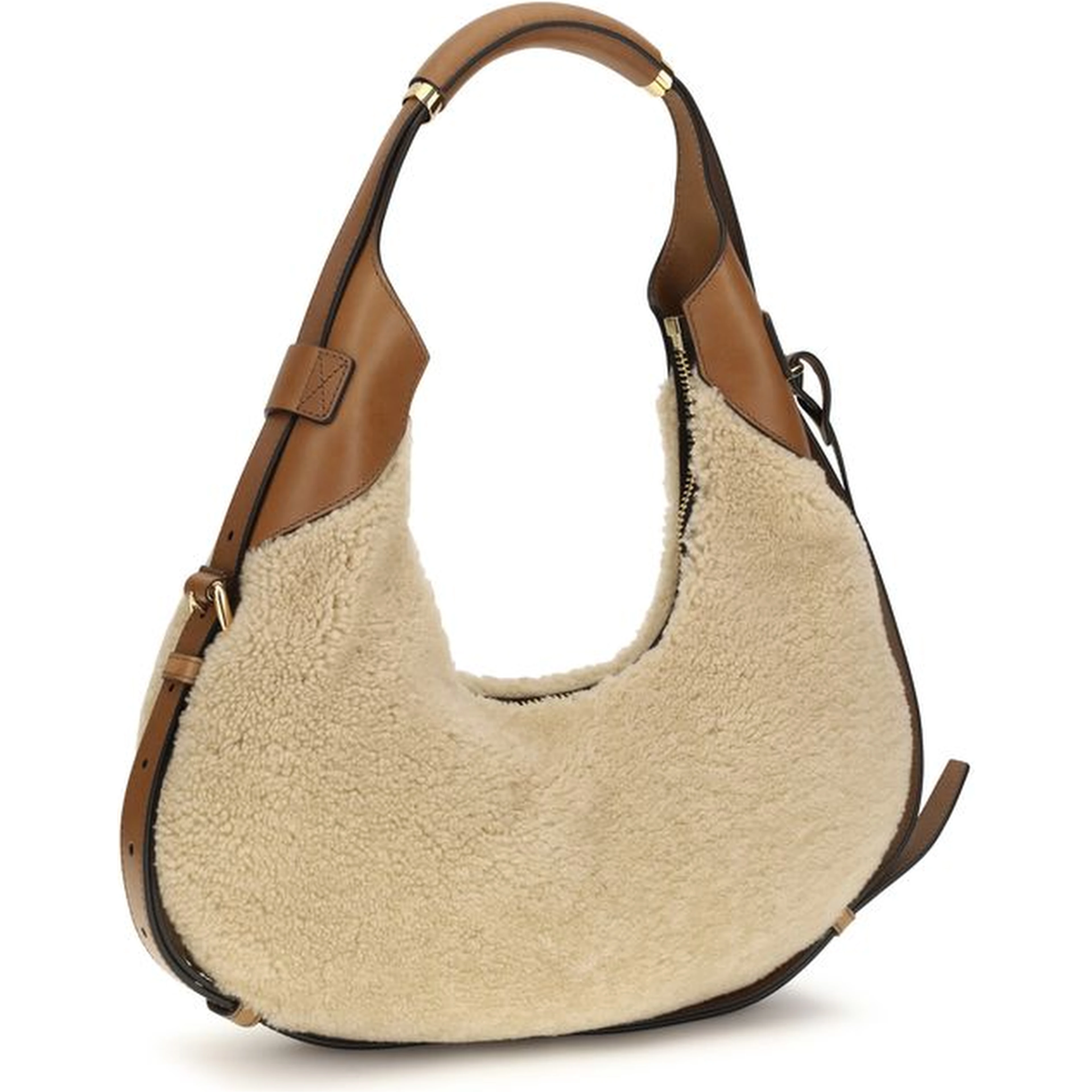 Beige Lambskin Shoulder Bag