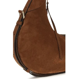 Brown Suede Leather Shoulder Bag
